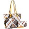 CHECKERED 3 IN 1 TOTE WALLET & WRISTLET SET