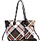 CHECKERED 3 IN 1 TOTE WALLET & WRISTLET SET
