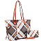 CHECKERED 3 IN 1 TOTE WALLET & WRISTLET SET