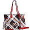 CHECKERED 3 IN 1 TOTE WALLET & WRISTLET SET