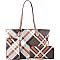 CHECKERED 3 IN 1 TOTE WALLET & WRISTLET SET