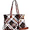 CHECKERED 3 IN 1 TOTE WALLET & WRISTLET SET
