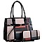 CHECKERED BUCKLE ACCENT TOTE WALLET SET