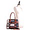 CHECKERED BUCKLE ACCENT TOTE WALLET SET