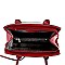 CHECKERED BUCKLE ACCENT TOTE WALLET SET