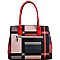 CHECKERED BUCKLE ACCENT TOTE WALLET SET