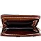 CHECKERED BUCKLE ACCENT TOTE WALLET SET