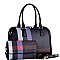 CHECKERED BOSTON SATCHEL & WRISTLET SET