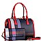 CHECKERED BOSTON SATCHEL & WRISTLET SET