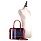 CHECKERED BOSTON SATCHEL & WRISTLET SET