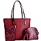 3 IN 1 SNAKE TRIM TOTE CROSS BODY & WRISTLET SET