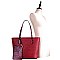 3 IN 1 SNAKE TRIM TOTE CROSS BODY & WRISTLET SET