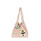 Floral Patch Knit Shoulder Bag Tote