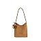 Faux Suede 2-in-1 Shoulder Bag