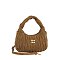 Faux Suede Chevron Quilted Shoulder Bag
