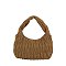 Faux Suede Chevron Quilted Shoulder Bag