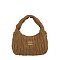 Faux Suede Chevron Quilted Shoulder Bag