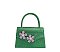 Glitter Rhinestone Flower Flap Clutch