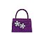 Glitter Rhinestone Flower Flap Clutch