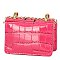Croc Aligator Flap Mini Crossbody Bag