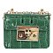 Croc Aligator Flap Mini Crossbody Bag