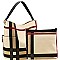 TALL CHECKERED SIDE POCKET ACCENT HOBO BAG
