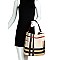 TALL CHECKERED SIDE POCKET ACCENT HOBO BAG