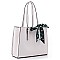 3-Compartment Polka Dot Scarf Accent Tote