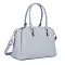 blue Embossed Multi-Compartment Satchel