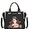 2-Way Authentic Frida Kahlo Flower Theme Wing Satchel