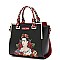 2-Way Authentic Frida Kahlo Flower Theme Wing Satchel