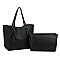 2 in 1 Textured Faux-leather Tote