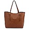 2 in 1 Textured Faux-leather Tote