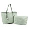 2 in 1 Textured Faux-leather Tote