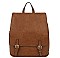 MODERN PLAIN BUCKLE DESIGN BACKPACK