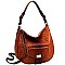 2-Way Turn-Lock Accent Ostrich Print Hobo Wallet SET