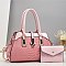 2 in 1 Crocodile & Patent Satchel Pouch Set