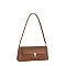 Push-lock Flap Shoulder Bag