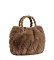 Faux Fur Braided Handle Tote Bag