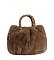 Faux Fur Braided Handle Tote Bag