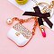 white Fashion Purse & Lipstick Charm Keychain
