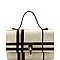 CHECKERED FLIP-LOCK BOX SATCHEL
