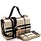 CHECKERED FLIP-LOCK BOX SATCHEL