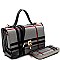 CHECKERED FLIP-LOCK BOX SATCHEL