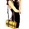 CHECKERED FLIP-LOCK BOX SATCHEL