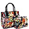 3 in 1 Turn-Lock Pop Art Magazine Print Deco Satchel