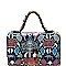 Flip-lock 2-Way Snake Print Box Satchel
