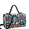 Flip-lock 2-Way Snake Print Box Satchel
