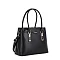 Triple Compartment Metal Accent Boutique Satchel