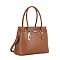 Triple Compartment Metal Accent Boutique Satchel
